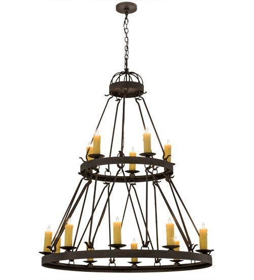 2nd Ave Lighting Lakeshore 45" Wide Two Tier 15 LT Chandelier in Gilded Tobacco Finish