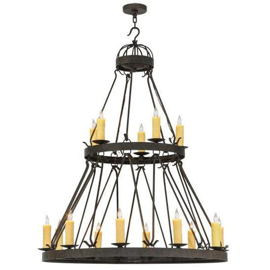 2nd Ave Lighting Lakeshore 48" Wide 15 LT Two Tier Chandelier in Coffee Bean Finish