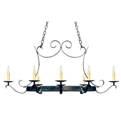 2nd Ave Lighting Laramie 53" Long 8 LT Pot Rack in Blackened Pewter Finish