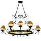 2nd Ave Lighting Laramie 54" Long 8 Light Pot Rack in Blackened Pewter Finish