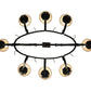 2nd Ave Lighting Laramie 54" Long 8 Light Pot Rack in Blackened Pewter Finish