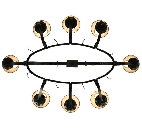 2nd Ave Lighting Laramie 54" Long 8 Light Pot Rack in Blackened Pewter Finish