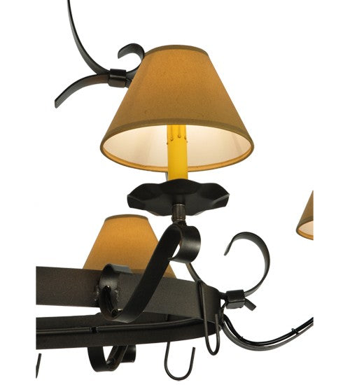 2nd Ave Lighting Laramie 54" Long 8 Light Pot Rack in Blackened Pewter Finish