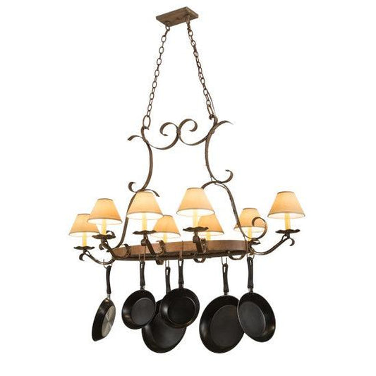 2nd Ave Lighting Laramie 54" Long 8 Light Pot Rack in Capri Finish
