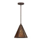 2nd Ave Lighting Lars 10" 1-Light E26 Base Amber Mica Lens Rusty Nail Pendant Light