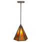 2nd Ave Lighting Lars 10" 1-Light E26 Base Amber Mica Lens Rusty Nail Pendant Light