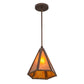 2nd Ave Lighting Lars 10" 1-Light E26 Base Amber Mica Lens Rusty Nail Pendant Light