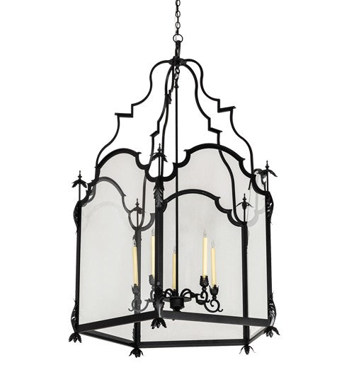 2nd Ave Lighting Lattimer 46" Wide Pendant in Textured Black and Ivory Finish
