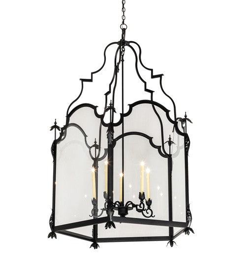 2nd Ave Lighting Lattimer 46" Wide Pendant in Textured Black and Ivory Finish