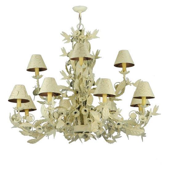 2nd Ave Lighting Le Printemps 52" Wide 12 LT Chandelier With Custom White Crackle Finish