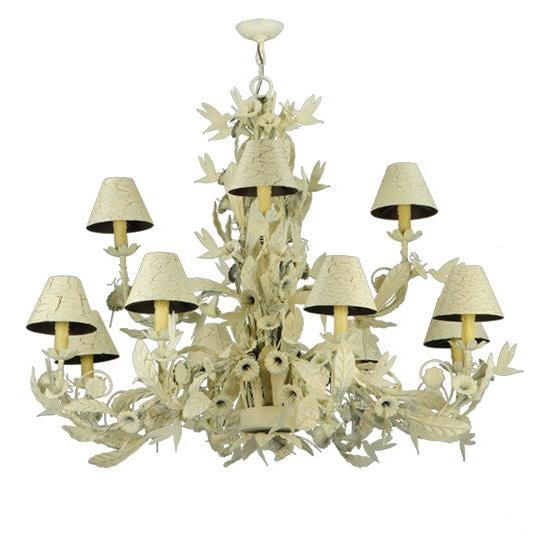 2nd Ave Lighting Le Printemps 52" Wide 12 LT Chandelier With Custom White Crackle Finish