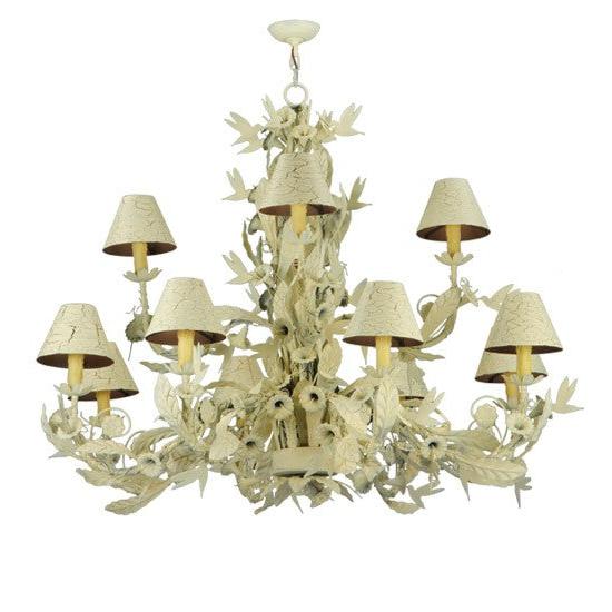 2nd Ave Lighting Le Printemps 52" Wide 12 LT Chandelier With Custom White Crackle Finish