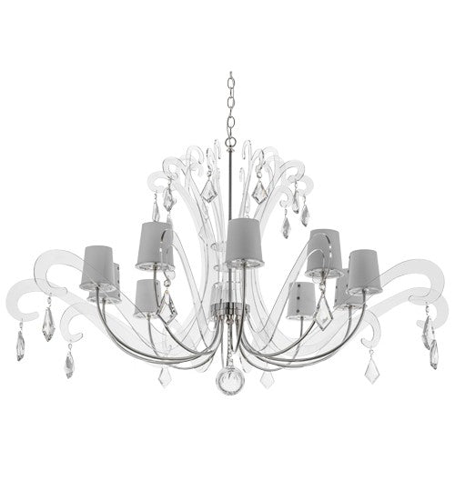2nd Ave Lighting Lienz 55" Wide 10 LT Chandelier in Brushed Stainless Steel Finish