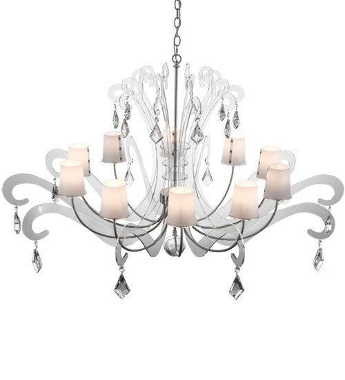 2nd Ave Lighting Lienz 55" Wide 10 LT Chandelier in Brushed Stainless Steel Finish