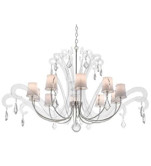 2nd Ave Lighting Lienz 55" Wide 10 LT Chandelier in Brushed Stainless Steel Finish