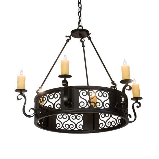 2nd Ave Lighting Liesel 36" Wide 6 Light Chandelier in Blackwash Finish