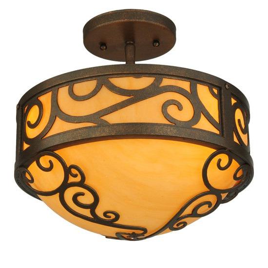 2nd Ave Lighting Liliana 12" Wide Semi-Flushmount With Gilded Tobacco Finish