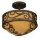 2nd Ave Lighting Liliana 12" Wide Semi-Flushmount With Gilded Tobacco Finish