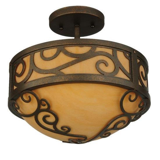 2nd Ave Lighting Liliana 12" Wide Semi-Flushmount With Gilded Tobacco Finish