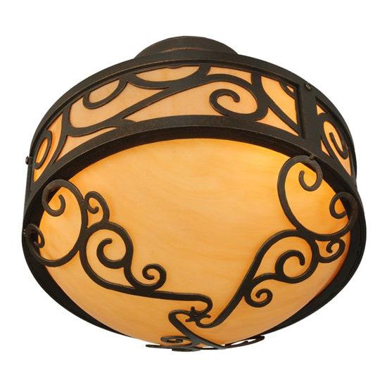 2nd Ave Lighting Liliana 12" Wide Semi-Flushmount With Gilded Tobacco Finish