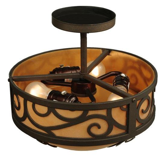2nd Ave Lighting Liliana 12" Wide Semi-Flushmount With Gilded Tobacco Finish