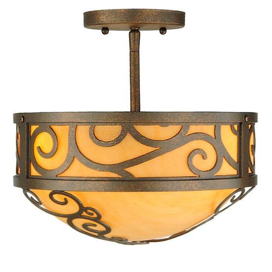 2nd Ave Lighting Liliana 12" Wide Semi-Flushmount With Gilded Tobacco Finish