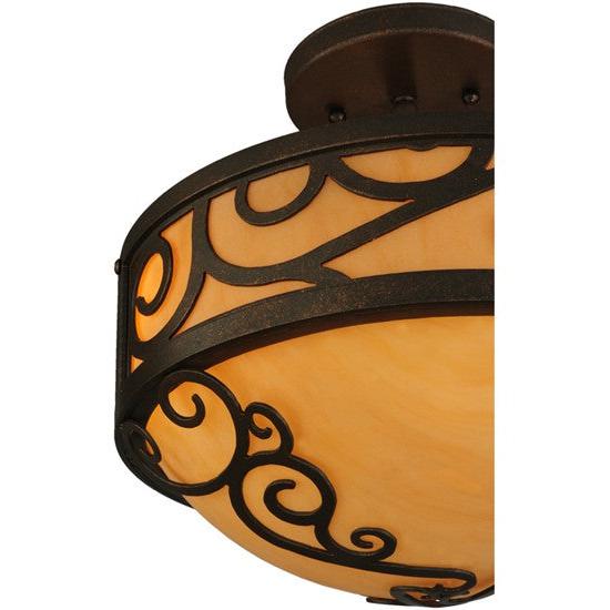 2nd Ave Lighting Liliana 12" Wide Semi-Flushmount With Gilded Tobacco Finish