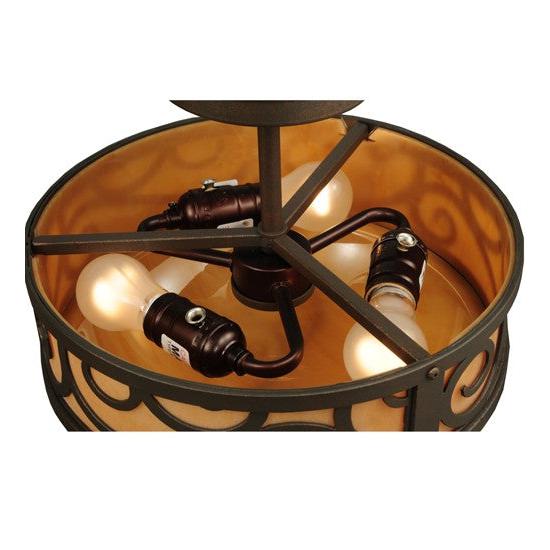 2nd Ave Lighting Liliana 12" Wide Semi-Flushmount With Gilded Tobacco Finish