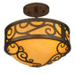 2nd Ave Lighting Liliana 12" Wide Semi-Flushmount With Gilded Tobacco Finish