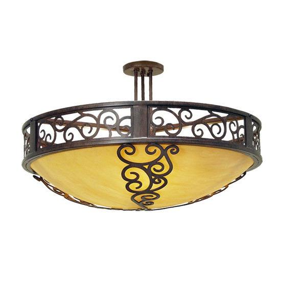 2nd Ave Lighting Lilliana 28" Botticino Idalight Rustic Iron Semi-Flush Mount Lighting