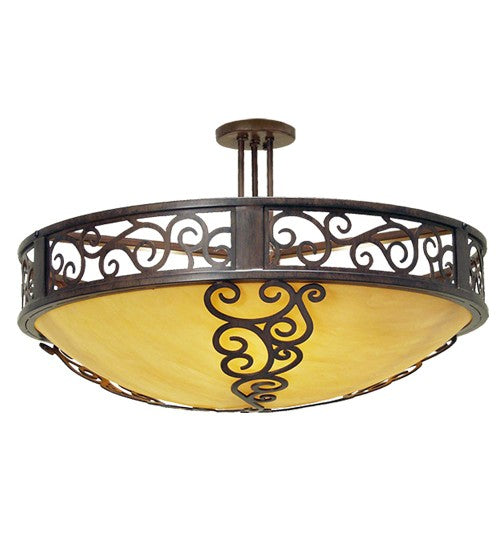 2nd Ave Lighting Lilliana 28" Rustic Iron Semi-Flushmount Light