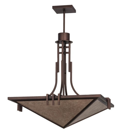2nd Ave Lighting Lineage 27" Square Inverted Pendant in Mahogany Bronze