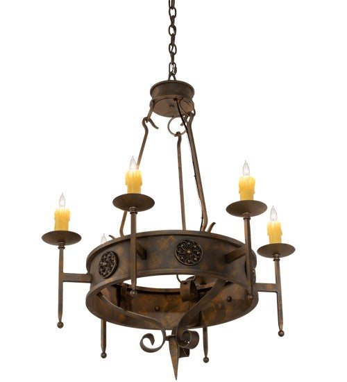 2nd Ave Lighting Lorenzo 30" Wide 6 Light Chandelier in French Bronze