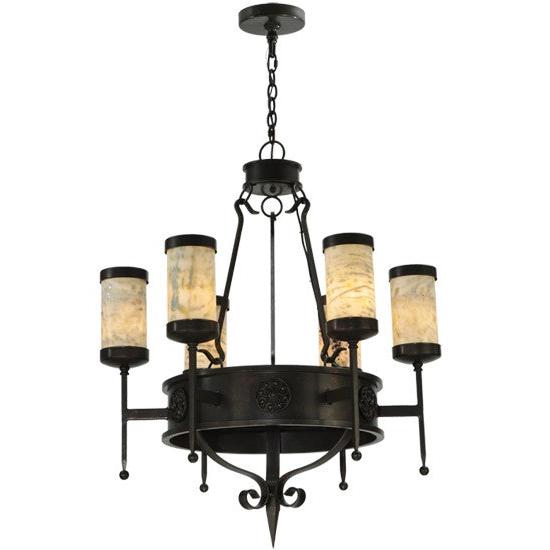 2nd Ave Lighting Lorenzo 30" Wide 6 Light Chandelier in Gilded Tobacco Finish
