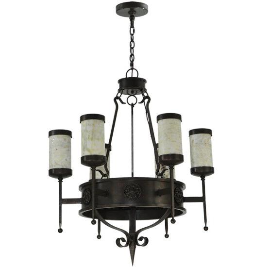 2nd Ave Lighting Lorenzo 30" Wide 6 Light Chandelier in Gilded Tobacco Finish