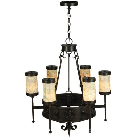 2nd Ave Lighting Lorenzo 30" Wide 6 Light Chandelier in Gilded Tobacco Finish
