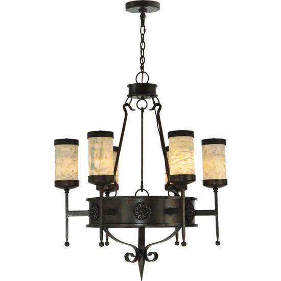 2nd Ave Lighting Lorenzo 30" Wide 6 Light Chandelier in Gilded Tobacco Finish