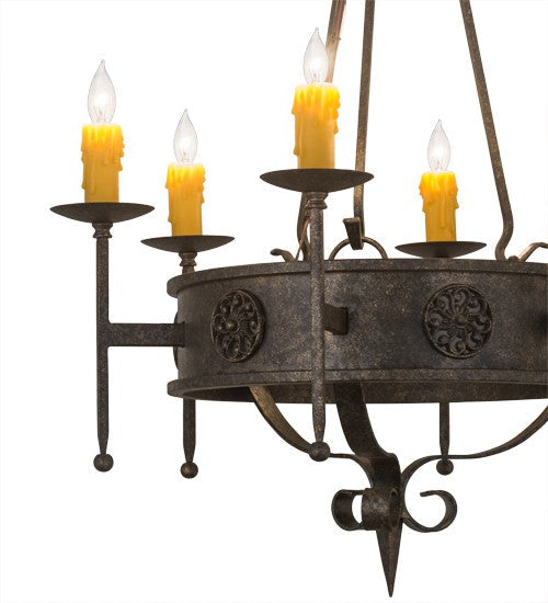 2nd Ave Lighting Lorenzo 30" Wide 6 Light Chandelier in Golden Bronze Finish