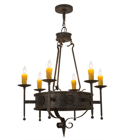 2nd Ave Lighting Lorenzo 30" Wide 6 Light Chandelier in Golden Bronze Finish