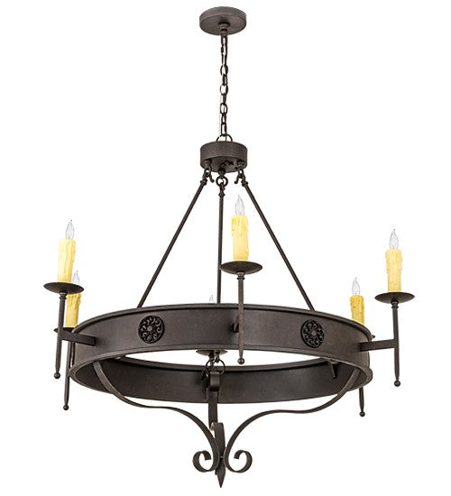 2nd Ave Lighting Lorenzo 48" Wide 6 LT Chandelier in Chestnut Finish