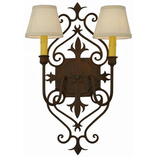 2nd Ave Lighting Louisa 14" Wide Wall Sconce in Rustic Iron Finish