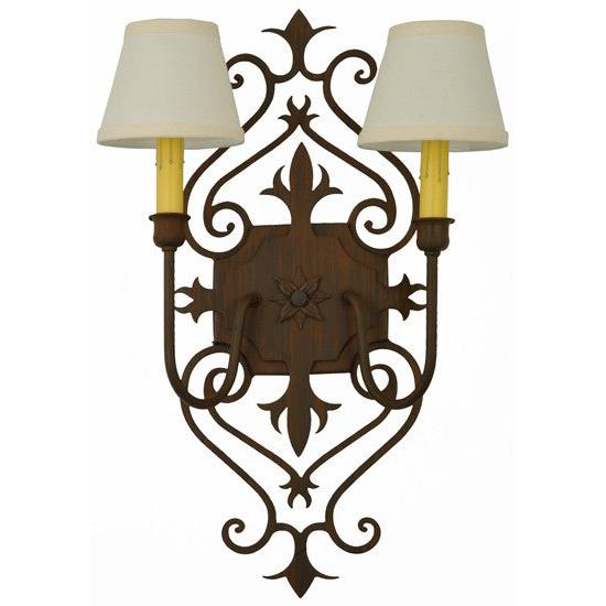 2nd Ave Lighting Louisa 14" Wide Wall Sconce in Rustic Iron Finish