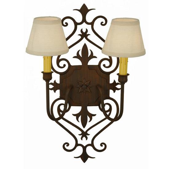 2nd Ave Lighting Louisa 14" Wide Wall Sconce in Rustic Iron Finish