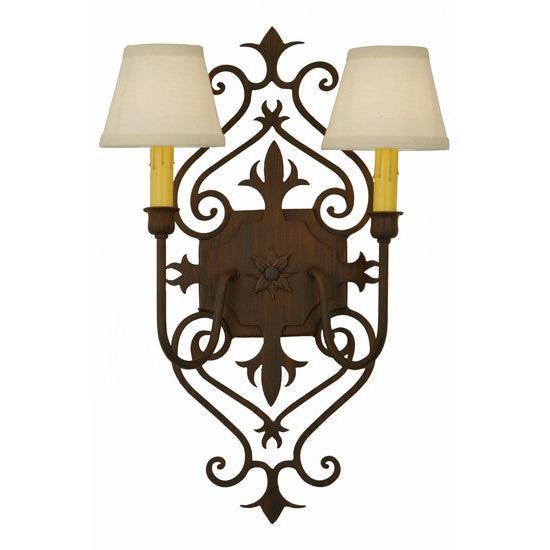 2nd Ave Lighting Louisa 14" Wide Wall Sconce in Rustic Iron Finish