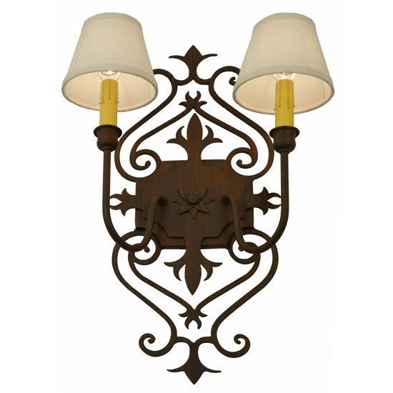 2nd Ave Lighting Louisa 14" Wide Wall Sconce in Rustic Iron Finish