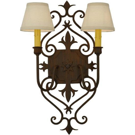 2nd Ave Lighting Louisa 14" Wide Wall Sconce in Rustic Iron Finish