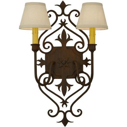 2nd Ave Lighting Louisa 14" Wide Wall Sconce in Rustic Iron Finish