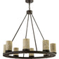 2nd Ave Lighting Loxley 26" Wide 8 LT Jadestone Chandelier in Chestnut Finish