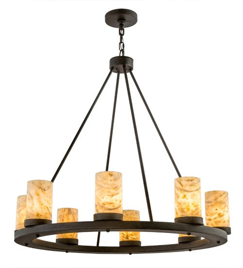 2nd Ave Lighting Loxley 26" Wide 8 LT Jadestone Chandelier in Chestnut Finish