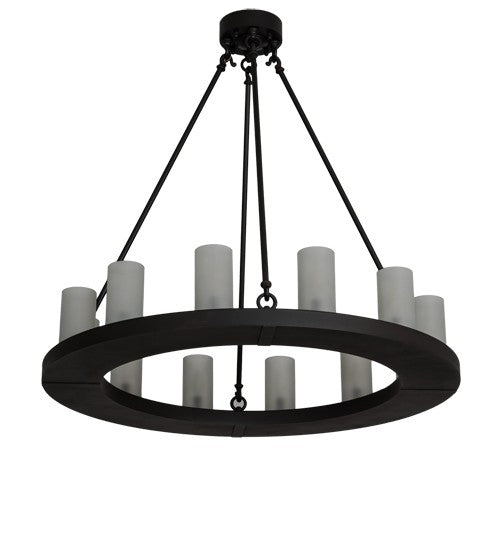 2nd Ave Lighting Loxley 36" Wide 12 Light Chandelier in Wrought Iron Finish